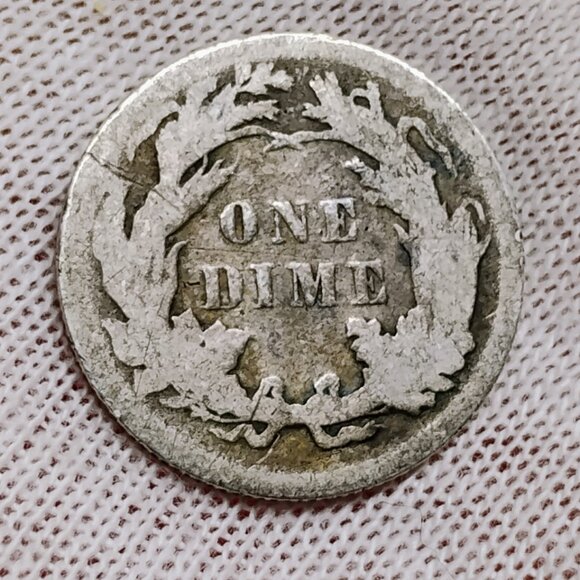 Vintage 1890 Seated Liberty Dime 10 Cents Key Date Antique US Silver Coin - Picture 3 of 4